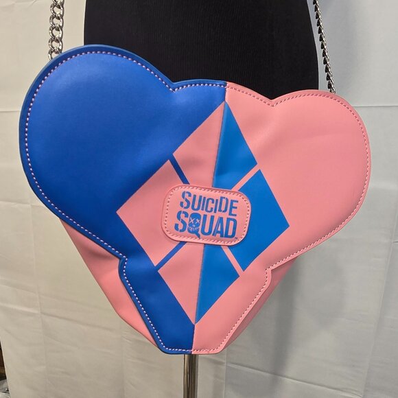Suicide Squad Crossbody Purse Pink And Blue 8x10x2.5 - Picture 5 of 7